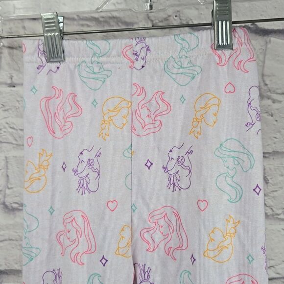 Disney Princess Soft Knit Girls Pajama 2pc Sleep Set Ariel Belle Tiana Jasmine - Picture 7 of 8